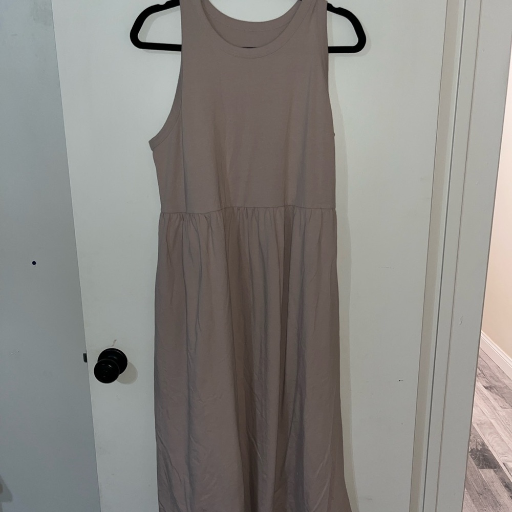a new day Sleeveless Beige Midi Dress